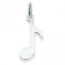 Musical Note Charm in 14k White Gold