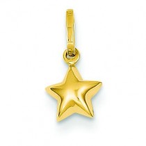 Puffed Star Charm in 14k Yellow Gold