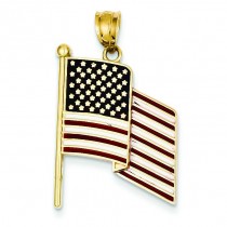 Flag Pendant in 14k Yellow Gold
