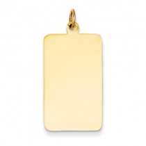 Plain Rectangular Engraveable Disc Charm in 14k Yellow Gold