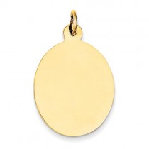 Plain Circular Engraveable Disc Charm in 14k Yellow Gold