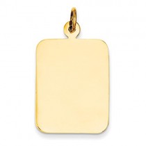 Plain Rectangular Engraveable Disc Charm in 14k Yellow Gold
