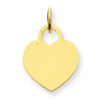 Small Engraveable Heart Charm in 14k Yellow Gold