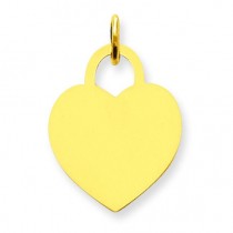 Medium Engrave able Heart Charm in 14k Yellow Gold
