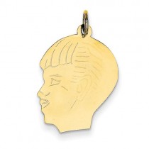 Boy Head Charm in 14k Yellow Gold
