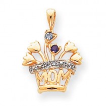 Diamond Family Jewelry Pendant in 14k Yellow Gold 