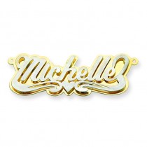 Name Plate Pendant in 14k Two-tone Gold