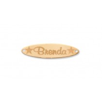 Oval Star Nameplate in 14k Yellow Gold