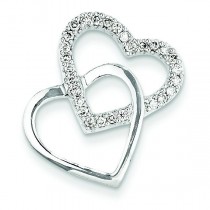 Completed Diamond Vintage Heart Pendant in 14k White Gold 