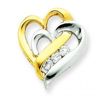 Diamond Heart Pendant in 14k Yellow Gold 