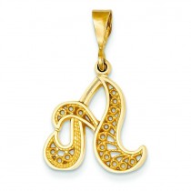 Initial A Charm in 14k Yellow Gold