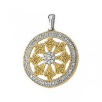Plated Diamond Pendant in 14k Yellow Gold 