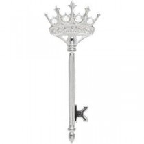 Diamond Crown Key Pendant in Sterling Silver (0.1 Ct. tw.) (0.1 Ct. tw.)