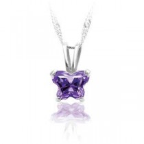 Birthstone Pendant Or Necklace Box in 10k White Gold