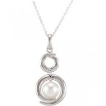 Freshwater Cultured Pearl Pendant in Sterling Silver