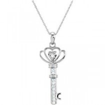 The Family Key Of Love Pendant Chain in Sterling Silver