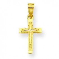 Diamond-Cut Cross Pendant in 10k Yellow Gold