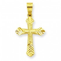 Budded Cross Pendant in 10k Yellow Gold
