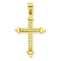 Budded Cross Pendant in 10k Yellow Gold