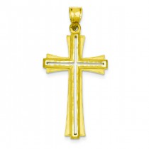 Satin Cross Pendant in 14k Yellow Gold
