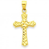 Diamond Cut Cross in 14k Yellow Gold