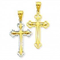 Reversible Budded Cross in 14k Yellow Gold