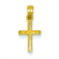 Mini Cross Star Pattern Pendant in 14k Yellow Gold