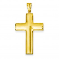 Hollow Cross Pendant in 14k Yellow Gold
