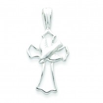 Dove Cross Pendant in Sterling Silver