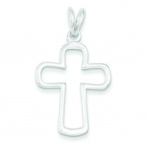 Outlined Cross Pendant in Sterling Silver
