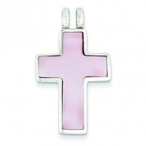Pink Shell Cross in Sterling Silver