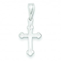 Budded Cross Charm in Sterling Silver