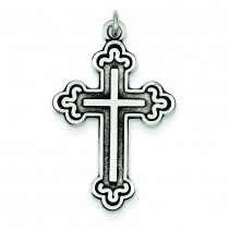 Antiqued Budded Cross in Sterling Silver