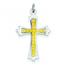 Gold  Plated Cross in Sterling Silver