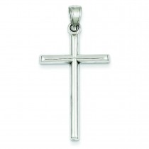 Rhodium Plated Latin Cross in Sterling Silver