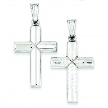 Rhodium Plated Cross in Sterling Silver