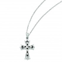Diamond Mystique Cross Necklace in Sterling Silver