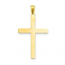 Engraveable Cross Charm in 14k Yellow Gold