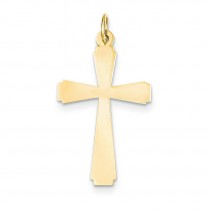 Engraveable Cross Charm in 14k Yellow Gold