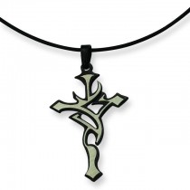 Accent Cross Necklace in Stainless Steel