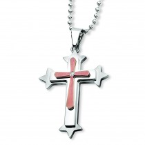 IP Plated Cross Necklace in Stainless Steel