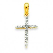 0.14 Ct. Tw. Diamond Cross in 14k Yellow Gold 