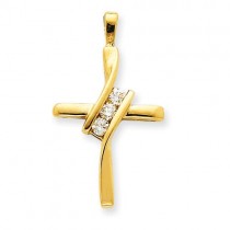 0.237 Ct. Tw. Diamond Cross in 14k Yellow Gold 