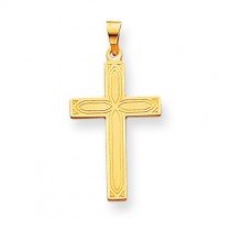 Satin Latin Cross in 14k Yellow Gold