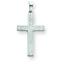 Floral Cross in 14k White Gold