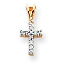 0.1 Ct. Tw. Diamond Latin Cross in 14k Yellow Gold