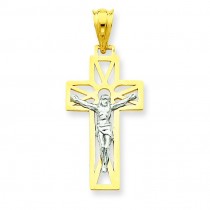 Crucifix Pendant in 14k Two-tone Gold