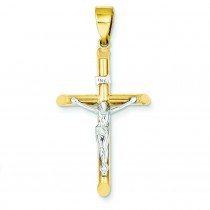 Hollow Crucifix in 14k Two-tone Gold