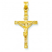 INRI Hollow Crucifix in 14k Yellow Gold