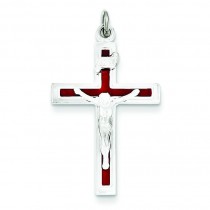 Enameled Crucifix in Sterling Silver